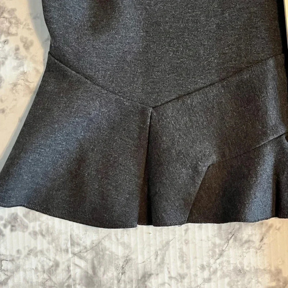 Woman’s J.Crew Blouse/medium/Heather gray/Ruffle flair bottom with short sleeves - Picture 7 of 15